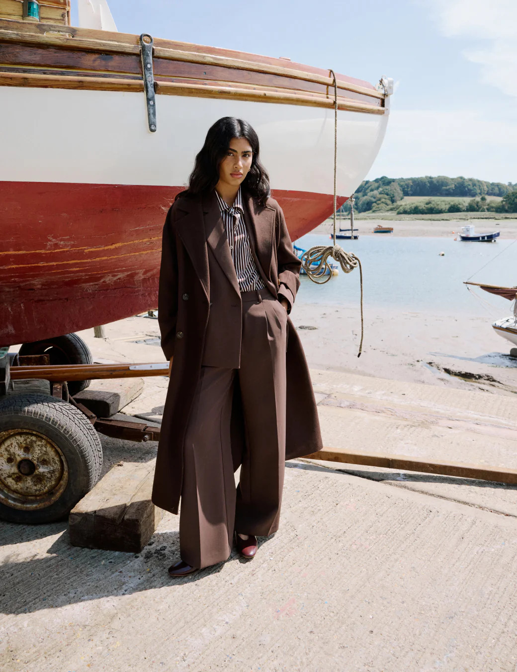 Chocolate Brown Double Breasted Relaxed Coat | Nobody's Child