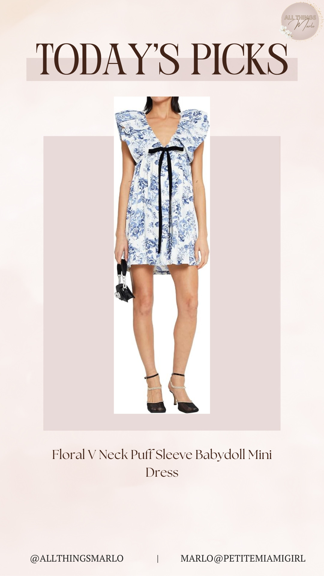 Floral V Neck Puff Sleeve Babydoll Mini Dress 

 #LTKSeasonal #LTKWorkwear #LTKTravel