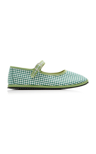 Exclusive Gingham Cotton Mary Jane Flats | Moda Operandi (Global)