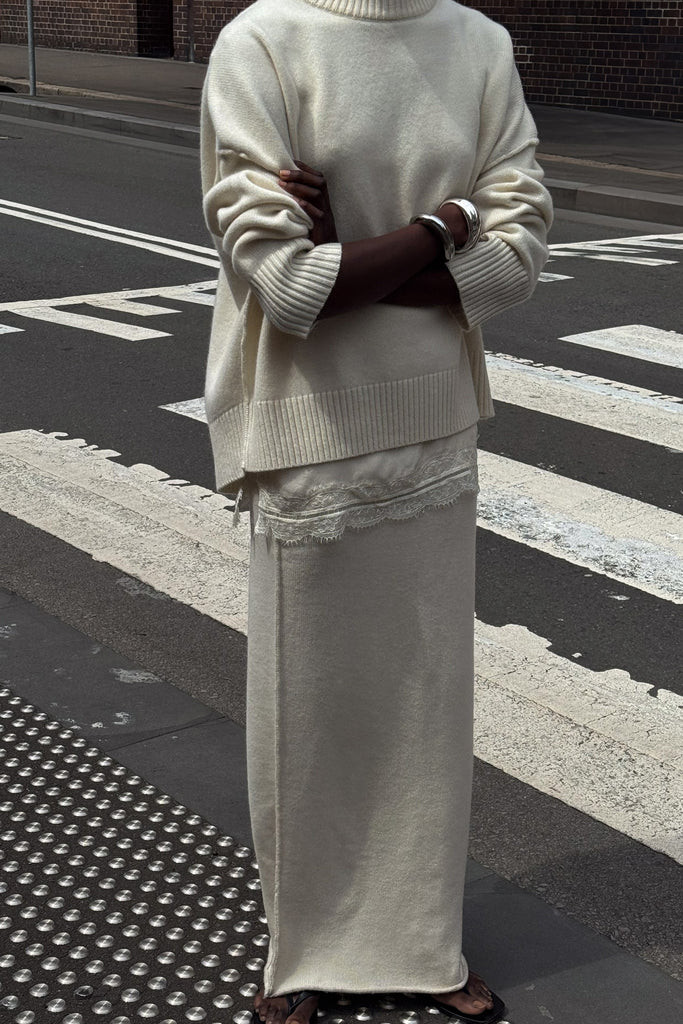PAIGE CREAM WOOL KNIT JUMPER | DISSH