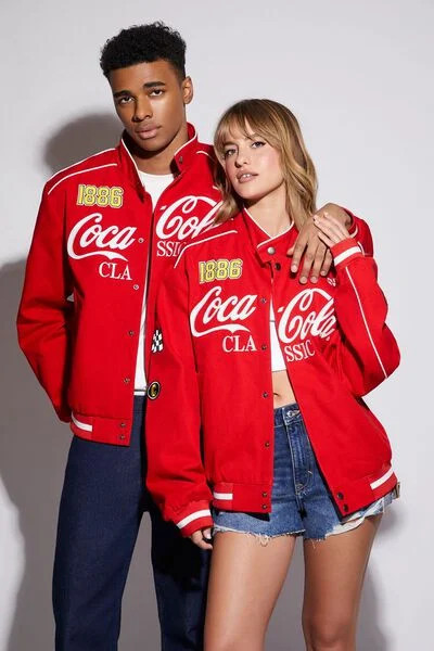 Unisex Coca-Cola Patch Bomber Jacket | Forever 21