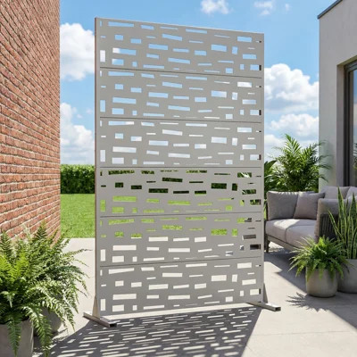183cm H x 120cm Freestanding Steel Privacy Screen Fence Panels Metal Trellis Outdoor Divider for Patio, Balcony, Backyard, Pool, Indoor Room | Wayfair North America