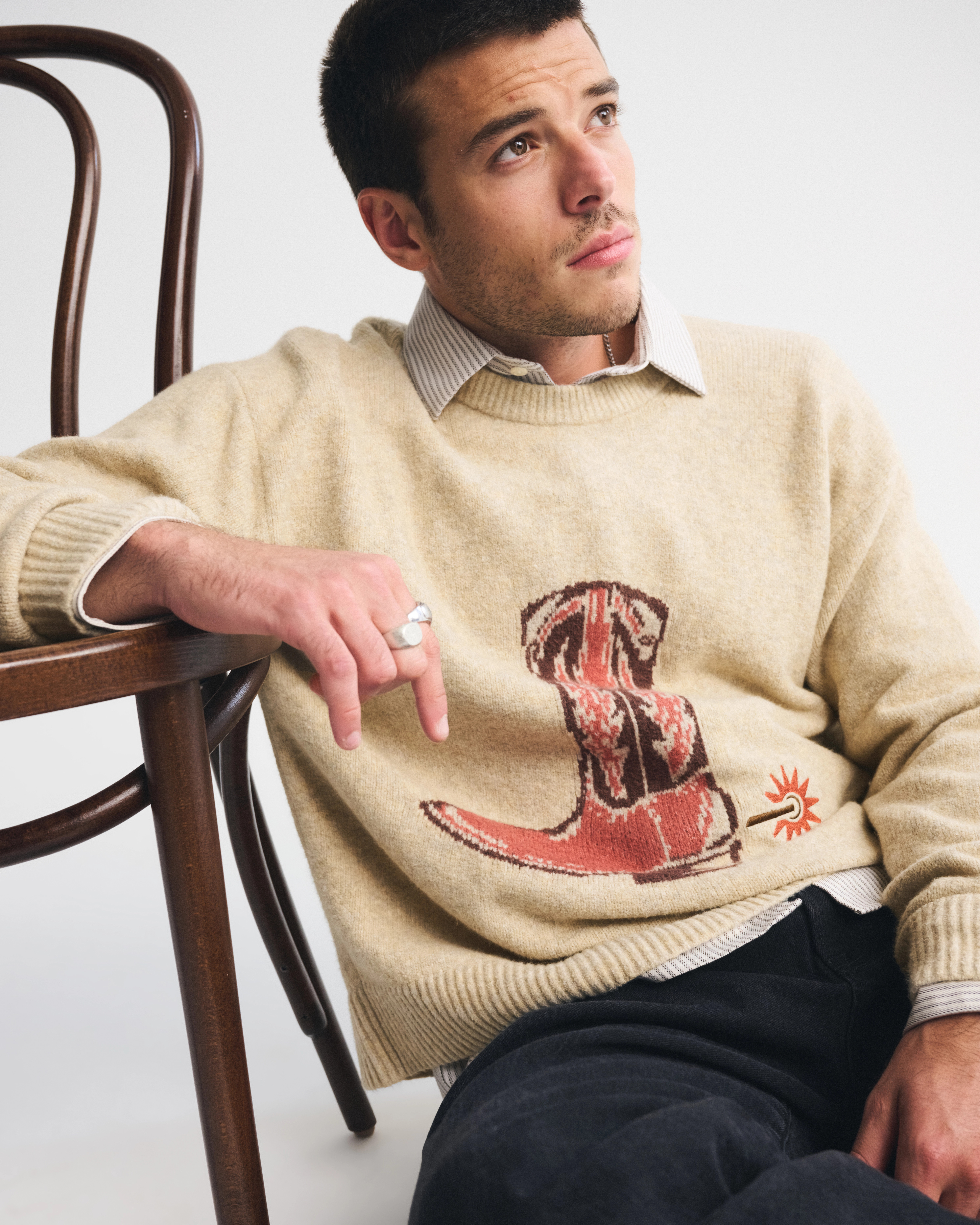 Oversized Western Graphic Crew Sweater | Abercrombie & Fitch (US)
