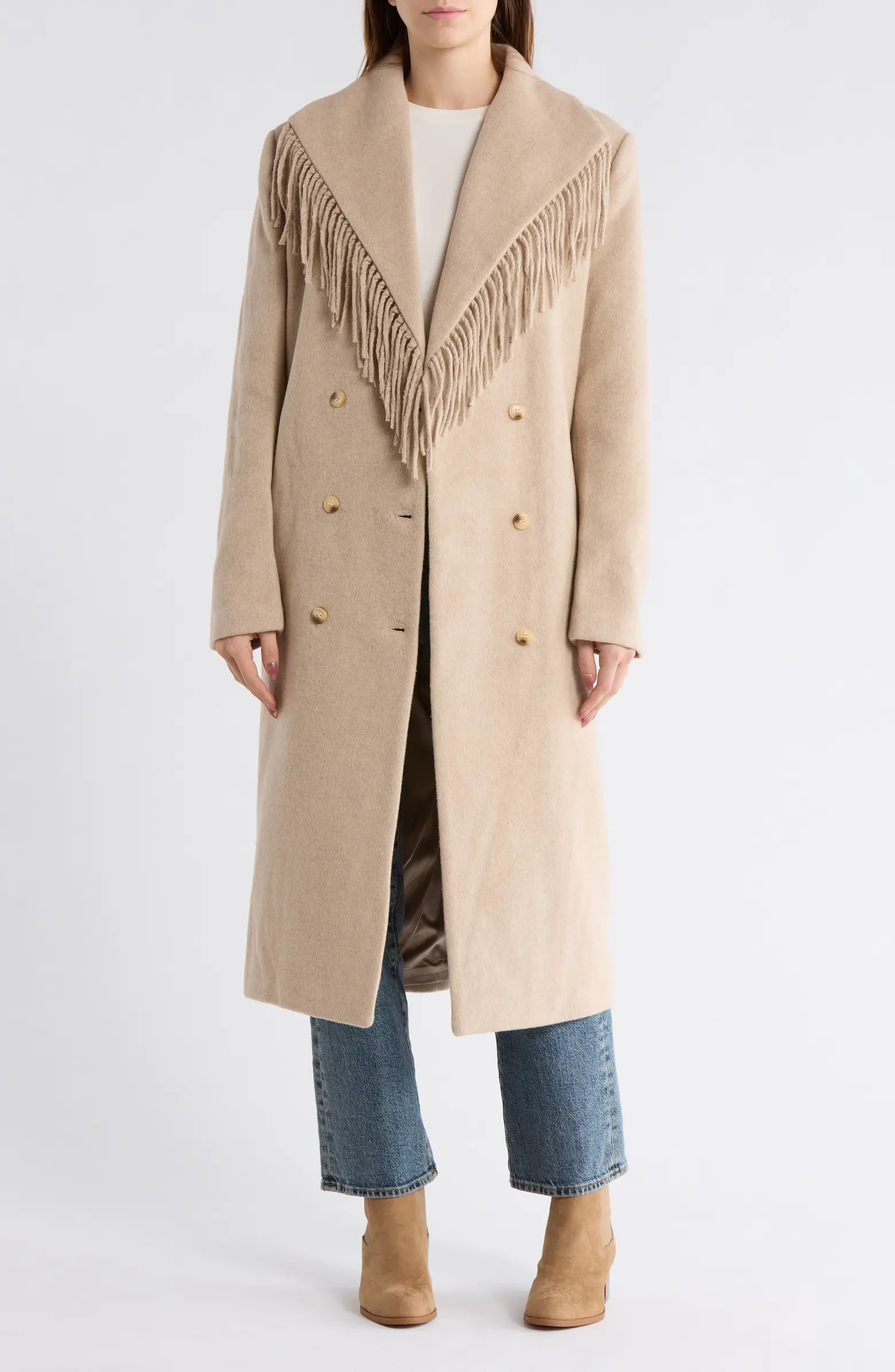 WAYF Fringe Double Breasted Coat | Nordstromrack | Nordstrom Rack