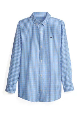 Vineyard Vines Boys 4-20 Arawak Gingham On-The-Go Performance Whale Shirt | Belk