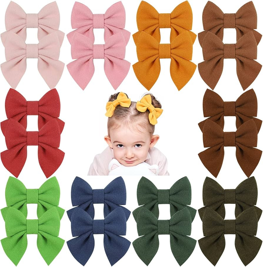Choicbaby 20PCS Baby Girls Hair Bows 2.8" Alligator Clips Woolen Hair Barrettes Hair Accessories ... | Amazon (US)