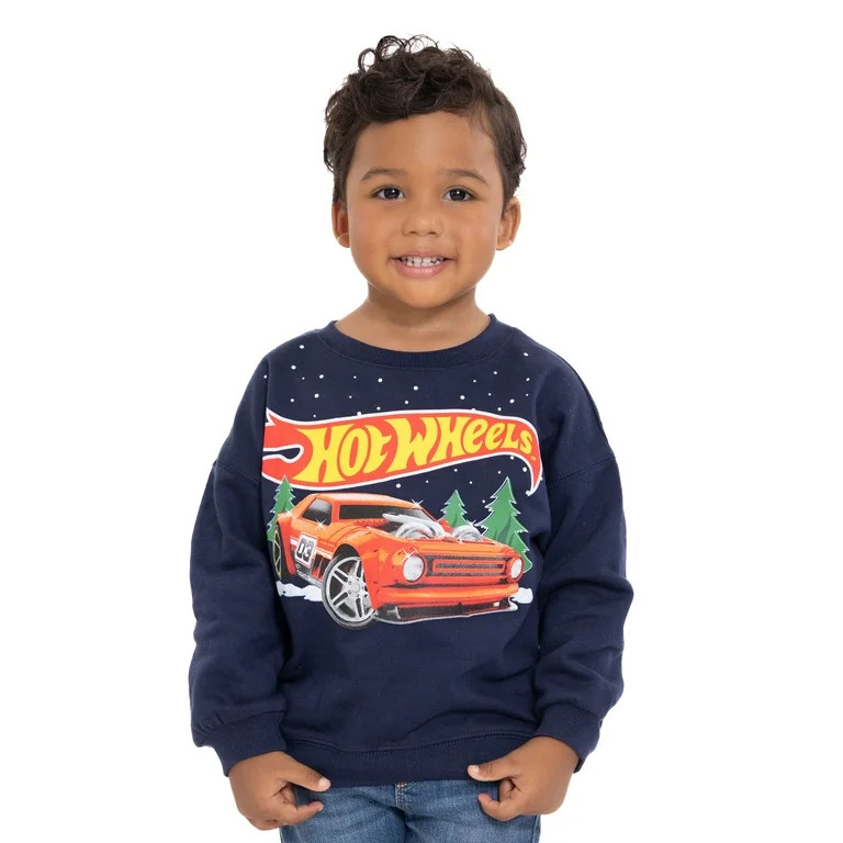 Hot Wheels Toddler Boys Holiday Graphic Crewneck Sweatshirt, Sizes 12M-5T | Walmart (US)