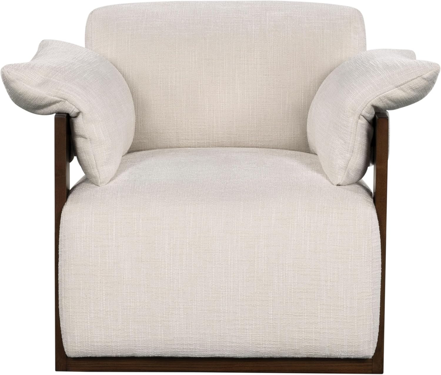 SAFAVIEH Couture Collection Ivybella Ivory Chenille/Dark Brown Pillow Top Accent Chair (Fully Ass... | Amazon (US)