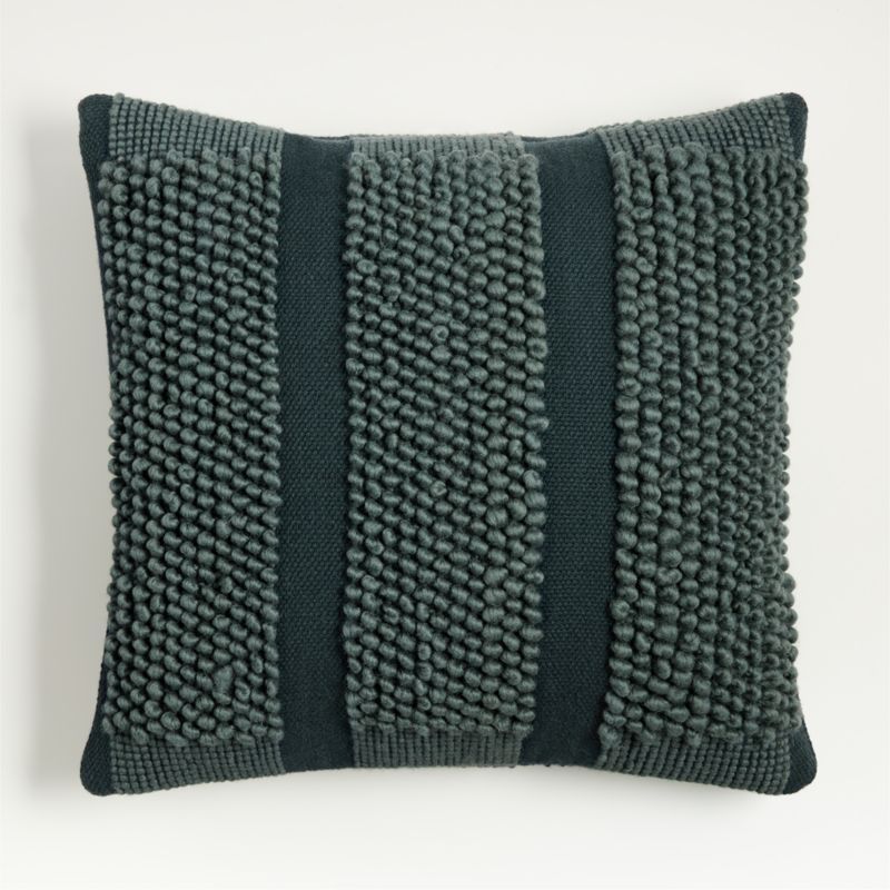 Spruce Green Bubble Wool 23"x23" Holiday Decorative Throw Pillow Cover + Reviews | Crate & Barrel | Crate & Barrel