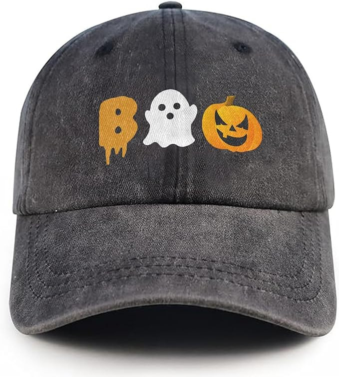 CAIBO Halloween Hat Cute Halloween Decorations Boo Pumpkin Hats Adjustable Funny Baseball Cap Hal... | Amazon (US)