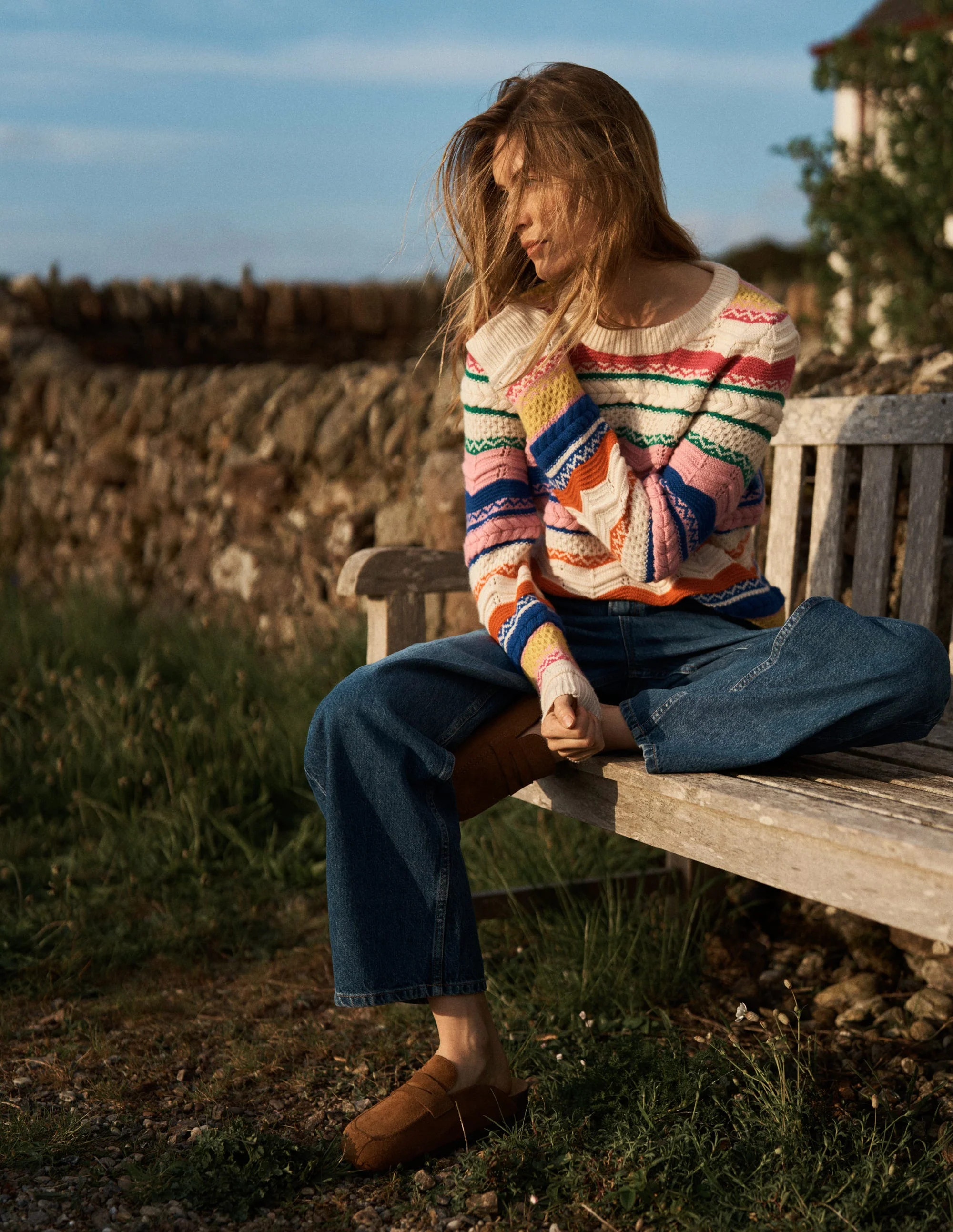 Pull à motif jacquard texturé-Multi | Boden FR