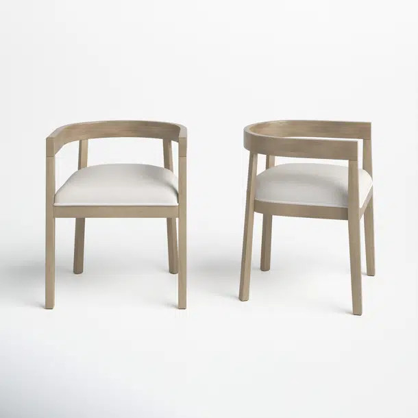 Daney Peony Fabric and Rubberwood Dining Chairs (Set of 2) | Wayfair North America