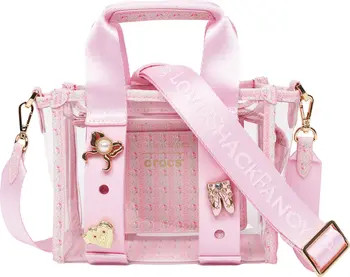 x LoveShackFancy Clear Mini Tote Crocssbody Bag With Charm details and Dust bag | Nordstrom