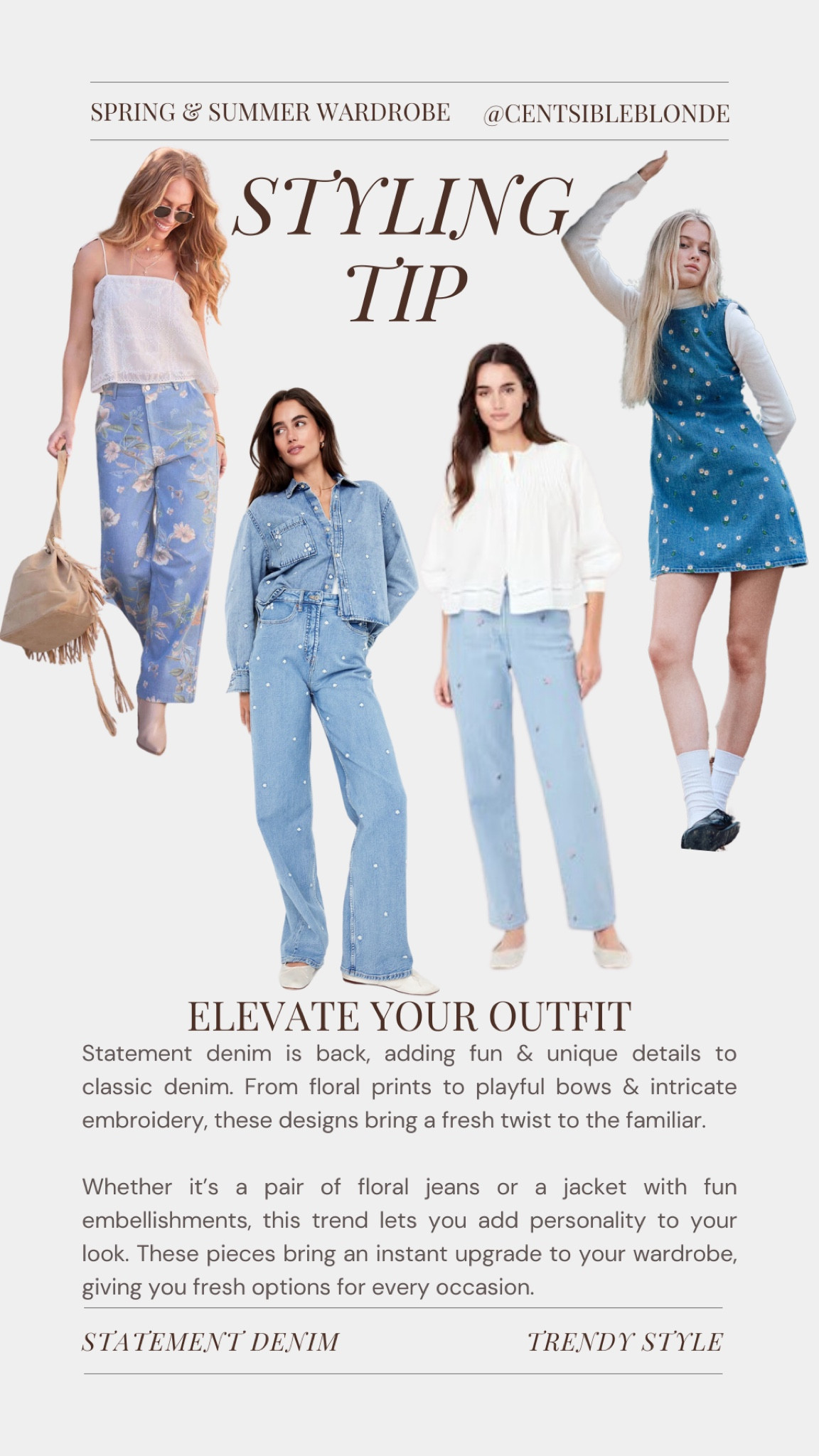 Denim on denim, trending, trendy style, floral jeans, embroidered jeans, embroidered denim, bow jeans, statement denim, statement jeans, floral denim, Spring style, Spring fashion 

#LTKFindsUnder50 #LTKSeasonal #LTKStyleTip