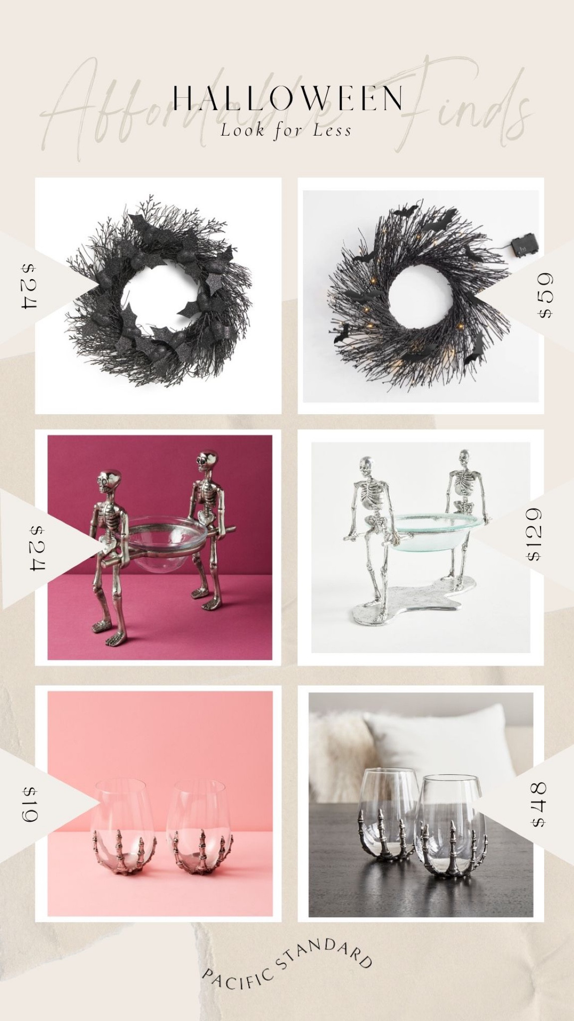 Halloween look for less finds! Get these season Halloween home décor accessories at a fraction of the price!

Bat sparkle wreath, skeleton candy bowl, skeleton wine glasses 

#LTKSeasonal #LTKhome #LTKFind