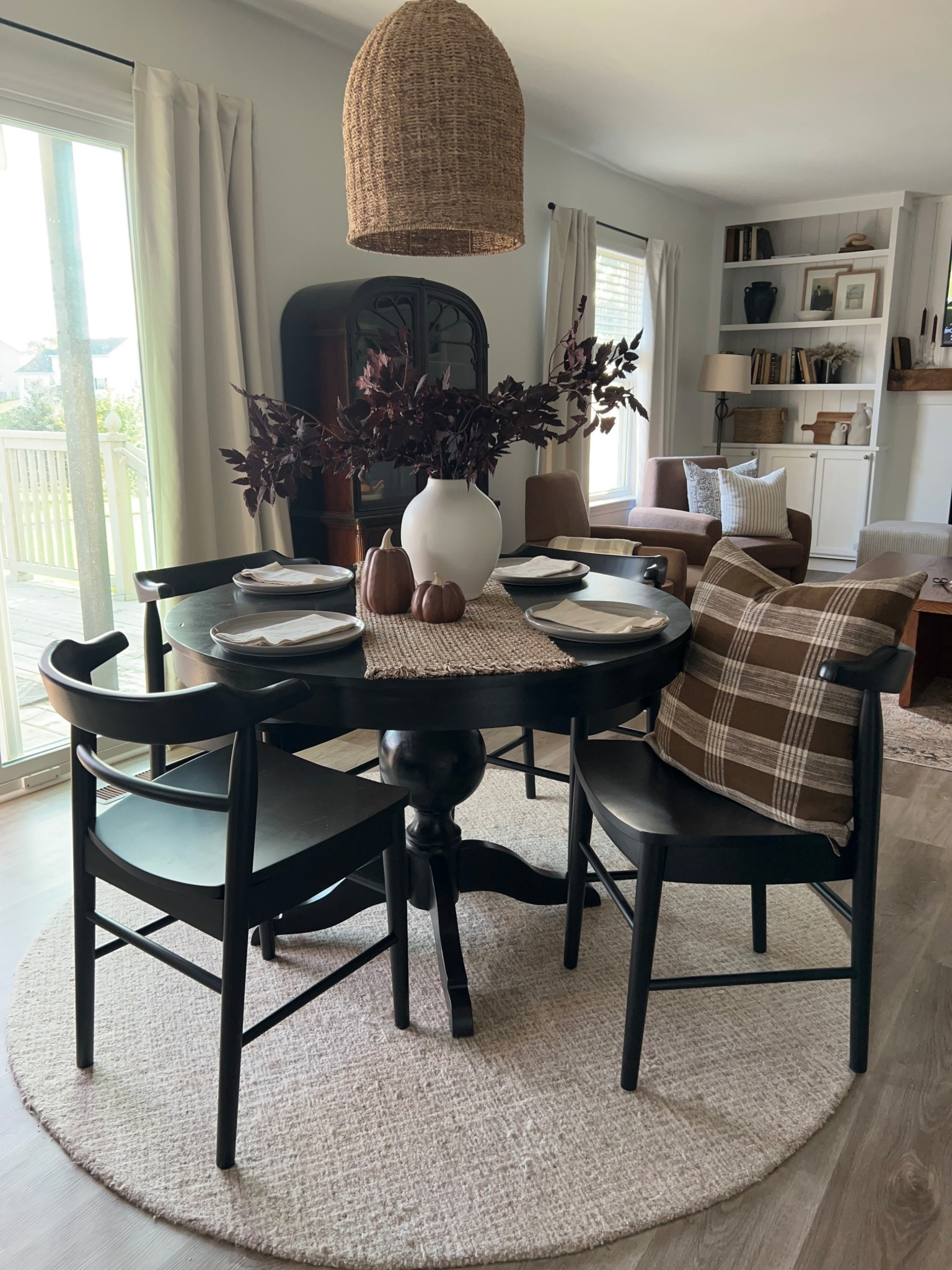 Fall decor, black round table, black dining chairs, throw pillow, fall decor, fall pillows, fall table decor, fall florals, white vase, black dining tablee

#LTKSaleAlert #LTKHome #LTKSeasonal