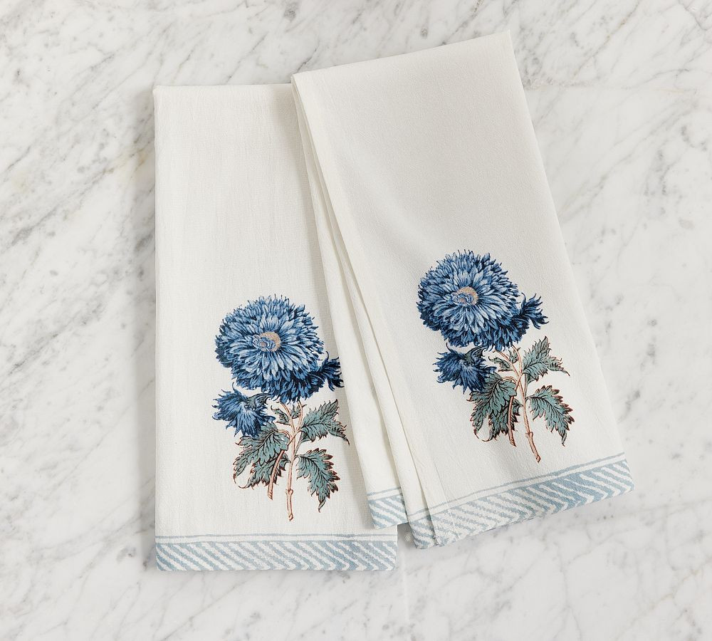 Chrysanthemum Organic Cotton Napkins - Set of 4 | Pottery Barn (US)