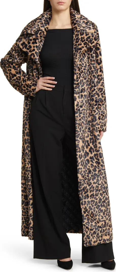 Lola Leopard Spot Faux Fur Long Coat | Nordstrom