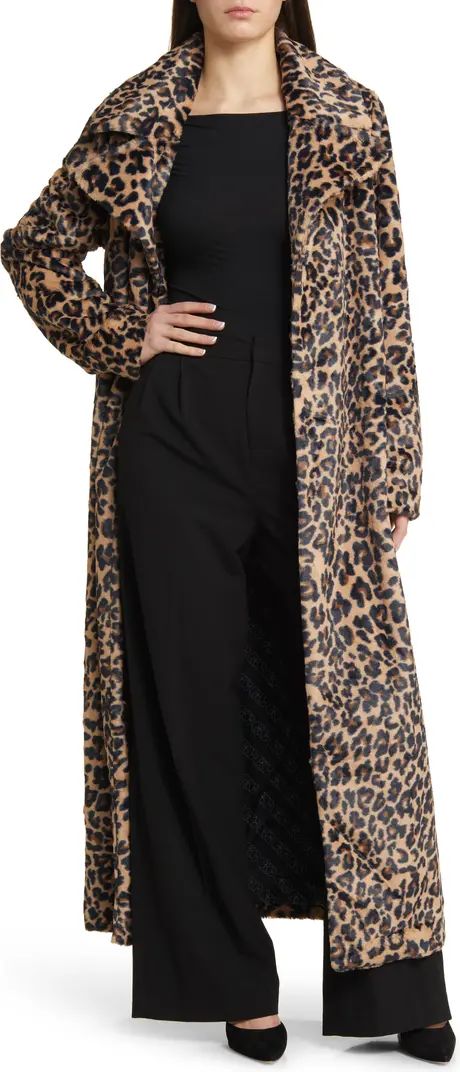 Lola Leopard Spot Faux Fur Long Coat | Nordstrom