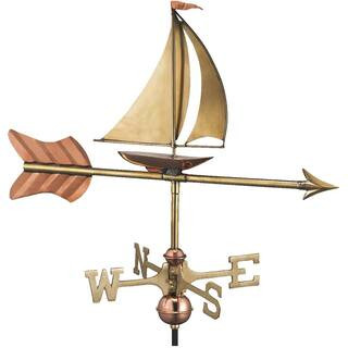 Sailboat Garden Weathervane - Pure Copper with Garden Pole | The Home Depot
