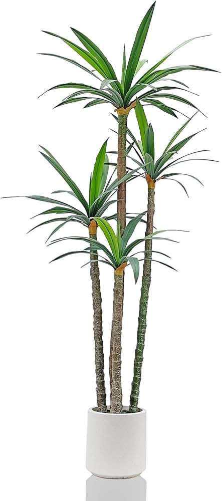 Romantic Season 6FT Artificial Agave Plant, Faux Agave Plant with 4 Heads in Plastic Pot Fake Tre... | Amazon (US)