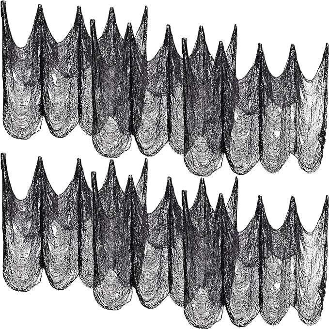 Legigo 6 Pack Black Halloween Creepy Cloth(30 x 72 Inch)- Spooky Scary Gauze for Halloween Party ... | Amazon (US)