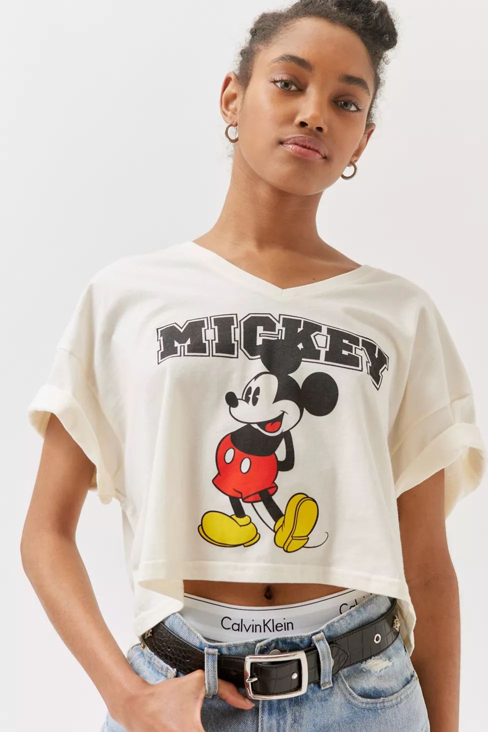 Mickey Mouse Cropped Boxy Tee | Urban Outfitters (US and RoW)