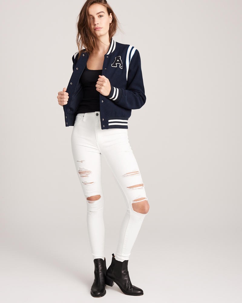 Ripped High Rise Super Skinny Jeans | Abercrombie & Fitch US & UK