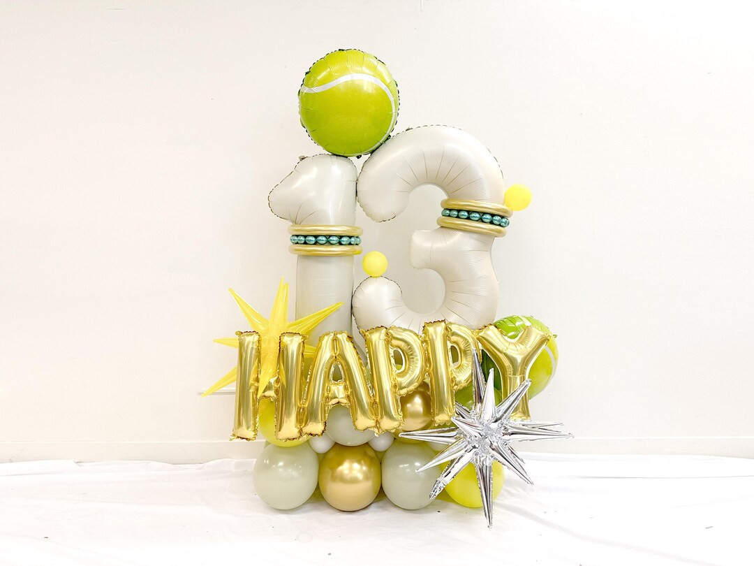 Tennis Birthday | Tennis Balloon Column | 13 YEARS OF FLAMAZING Birthday Party Decoration Column ... | Etsy (US)