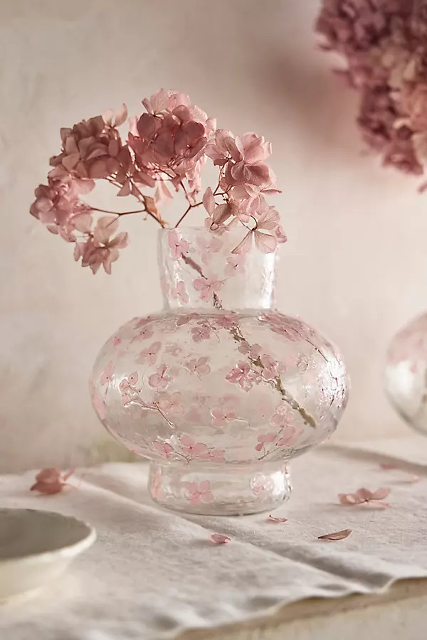 Pressed Floral Footed Vase | Anthropologie (US)