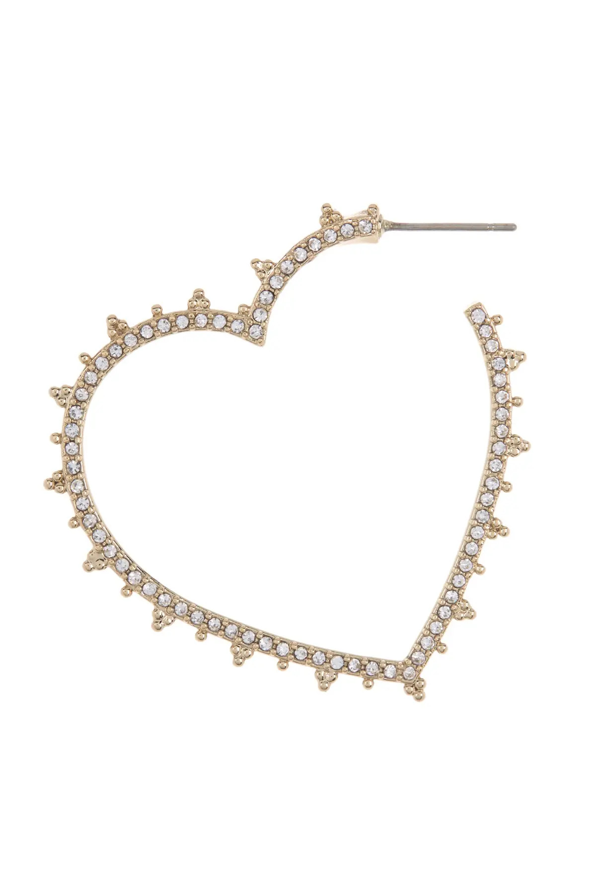Marchesa Pave Crystal Heart Shape Hoop Earrings at Nordstrom Rack | Nordstrom Rack