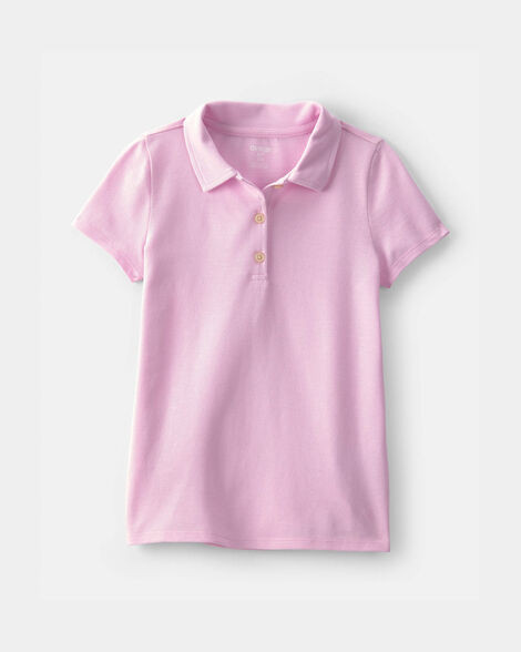 Girls Uniform Piqu\u00e9 Polo Shirt - Pink | Carter's Inc