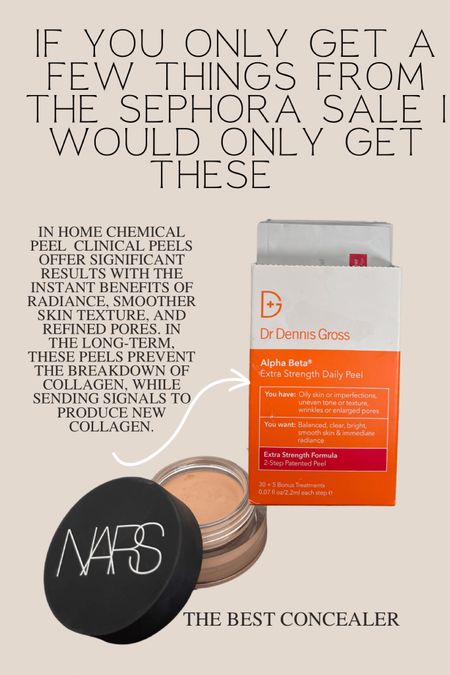 The best concealer is this one from Nars and I can’t live without these in home chemical peels. 

#skincareroutine #drdennisgross #makeup #Sephorasale 

#LTKsalealert #LTKbeauty #LTKHoliday