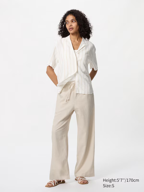 Linen Blend Easy Trousers | UNIQLO (UK)