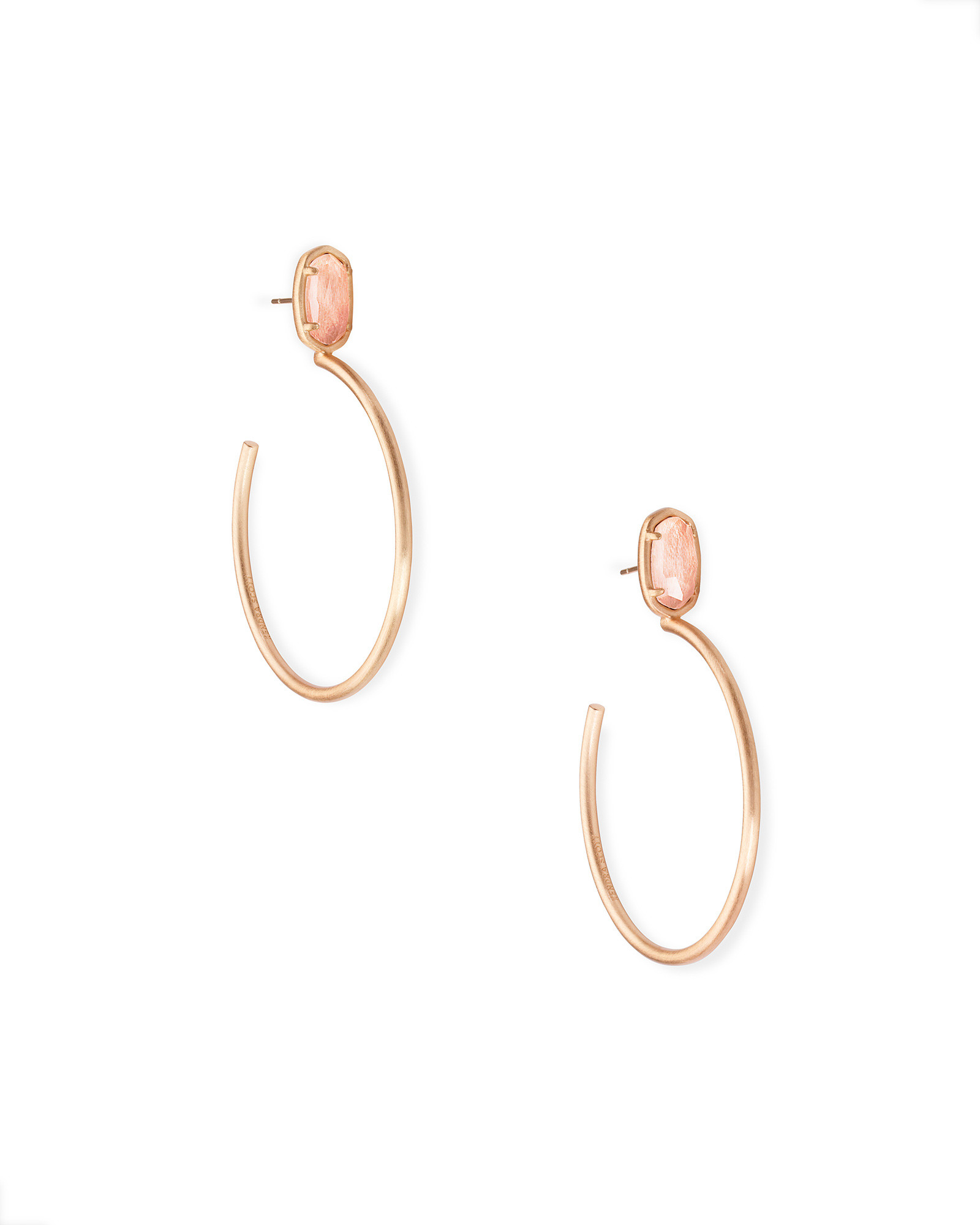 Small Pepper Rose Gold Hoop Earrings in Blush Wood | Kendra Scott