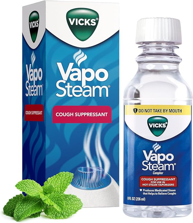 Vicks VapoSteam Medicated Liquid with Camphor, a Cough Suppressant, 8 Oz – VapoSteam Liquid Hel... | Amazon (US)