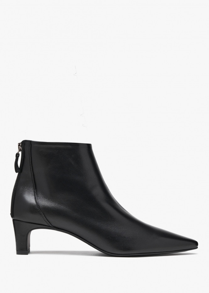 Sedda Black Leather Low Heel Ankle Boots | Daniel Footwear (UK)