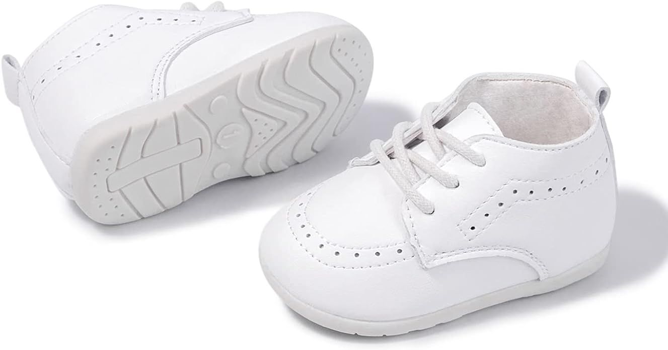 Casazoe Infant Baby Boys Girls Oxford Shoes PU Leather Wedding Loafers Brogue Toddler Baptism Dre... | Amazon (US)
