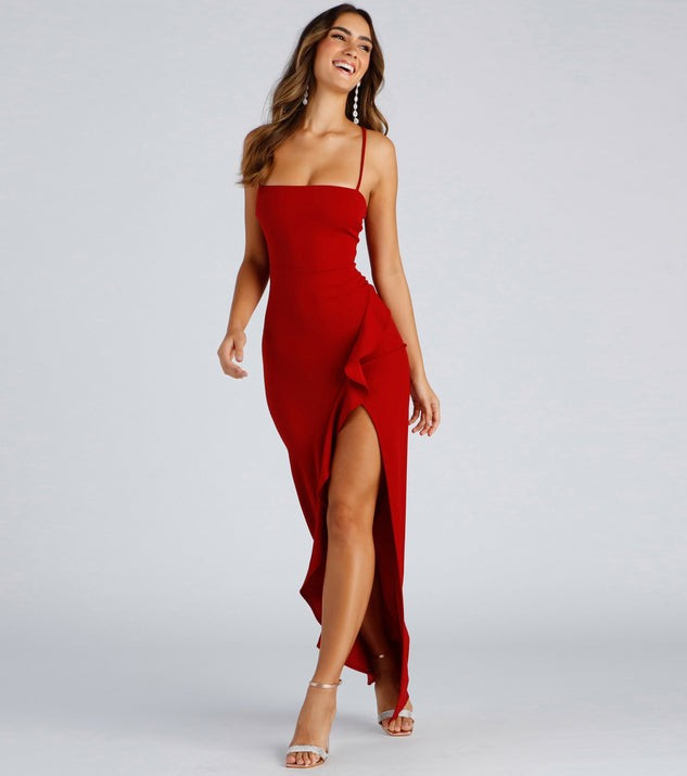Tiffany Sleeveless High Slit Formal Dress | Windsor Stores