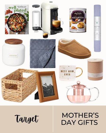 Target Mother’s Day gifts, gifts for mom, affordable gifts, home gifts, cook book, slippers, throw pillow, canister, macaroons, yoga mat, coffee gifts, nespresso machine, basket, throw blanket, tea kettle, mug, candle, basket, picture frame 

#LTKhome #LTKGiftGuide #LTKfindsunder100