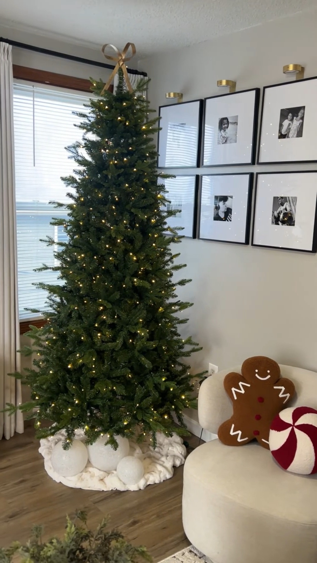 7.5' Alpine Fir Slim Artificial Christmas Tree with 650 Warm White LED Lights