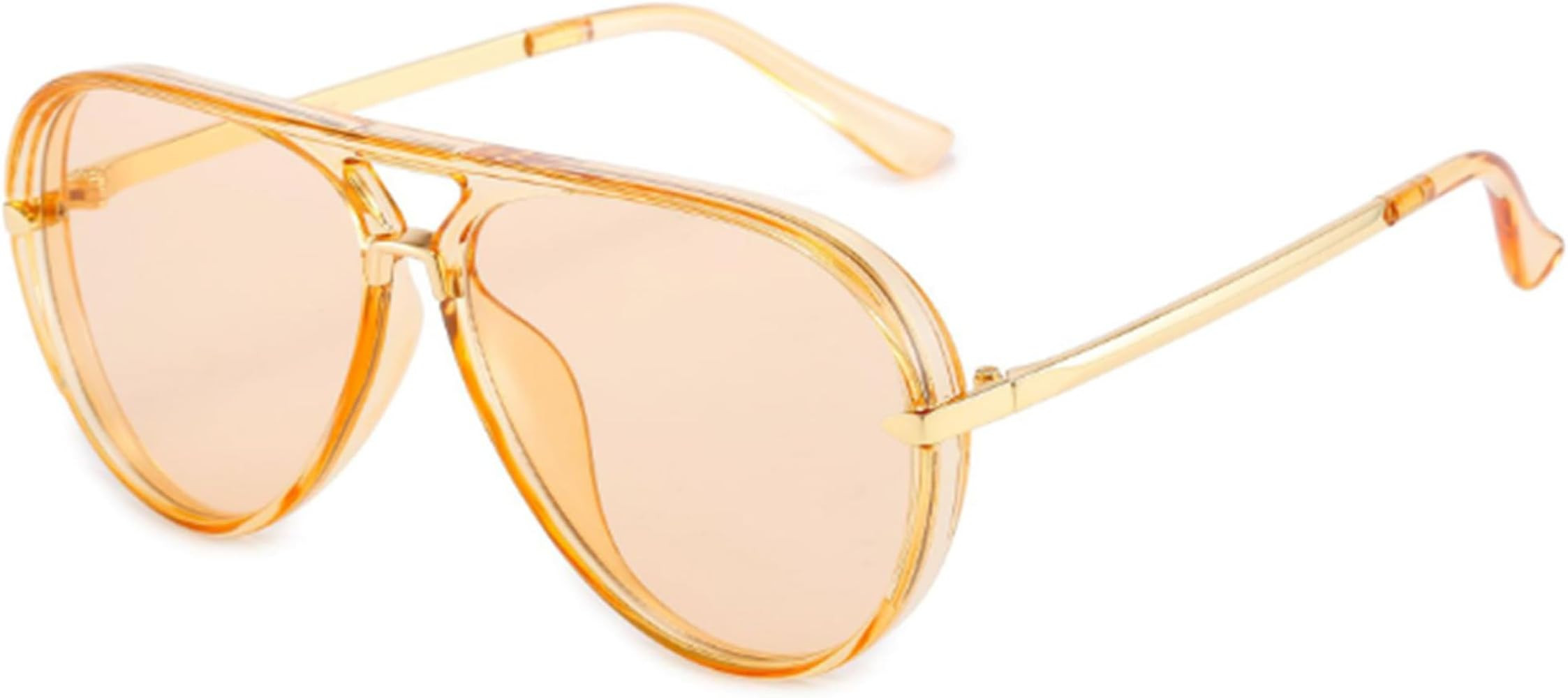 Premium Metal Feeling Fashion Large Frame Pilot Sunglasses UV Protection Sun Protection High Defi... | Amazon (US)