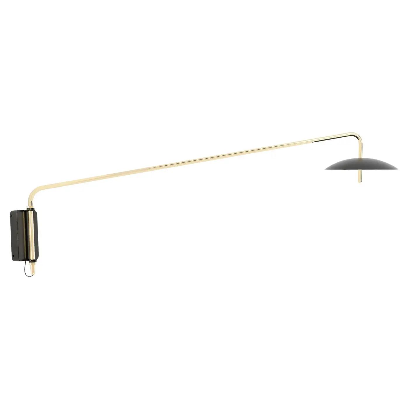 Signal Arm Sconce in Black x Brass, Long, Hardwire, by Souda, Made to Order | 1stDibs