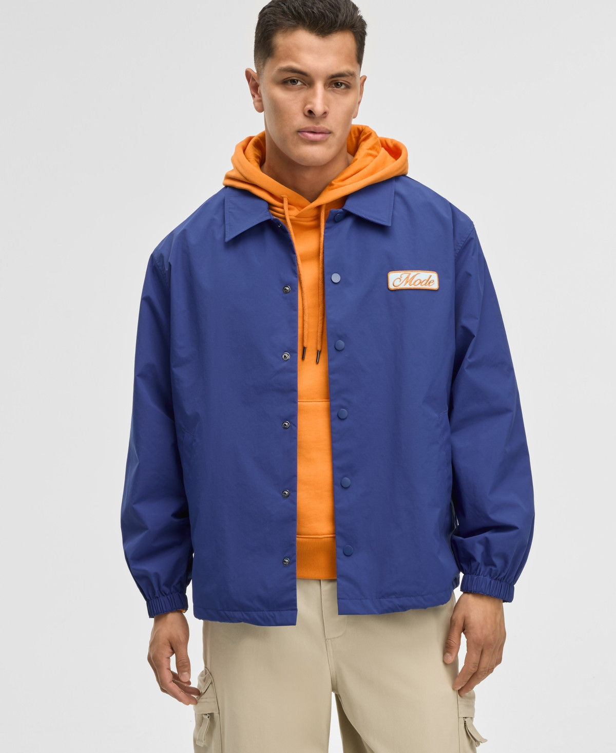 Mode of One Men's Nylon Ripstop Coaches Jacket, Exclusively at Macy's - Lazulite | Macy's