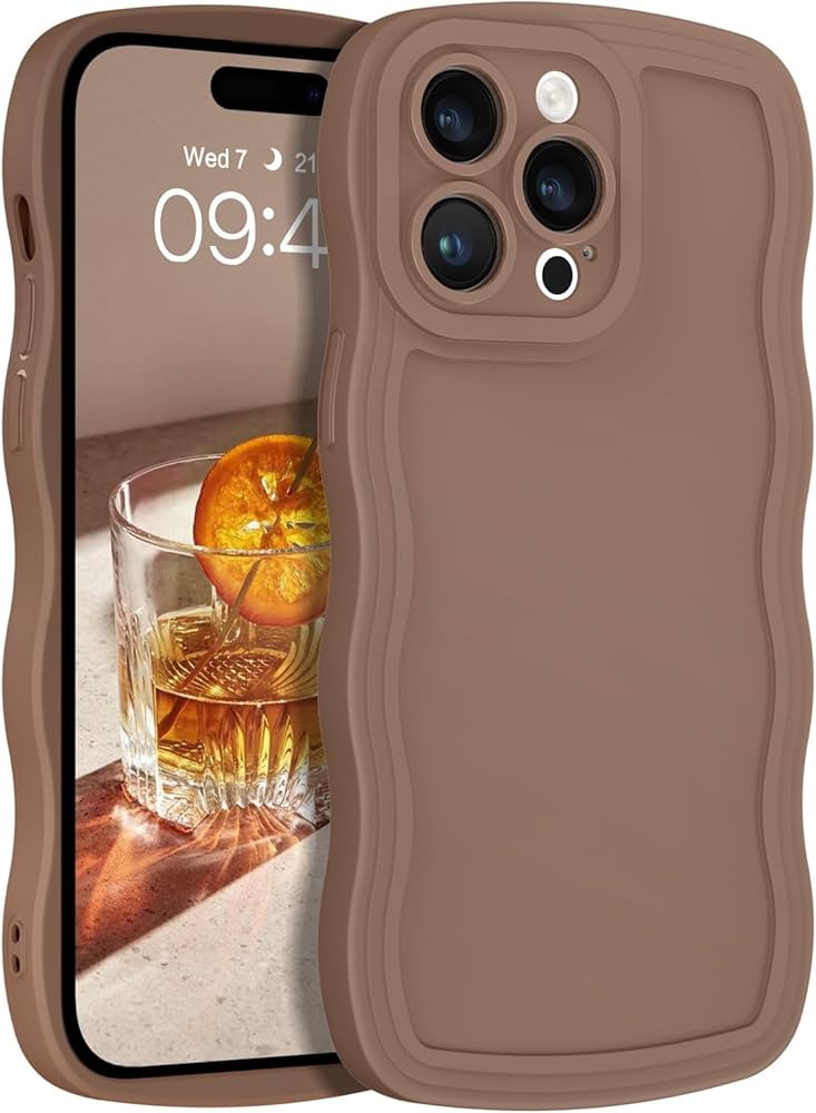 YINLAI Designed for iPhone 14 Pro Max Case Cute Curly Wave Frame Shape Slim Soft TPU Bumper Shock... | Amazon (US)