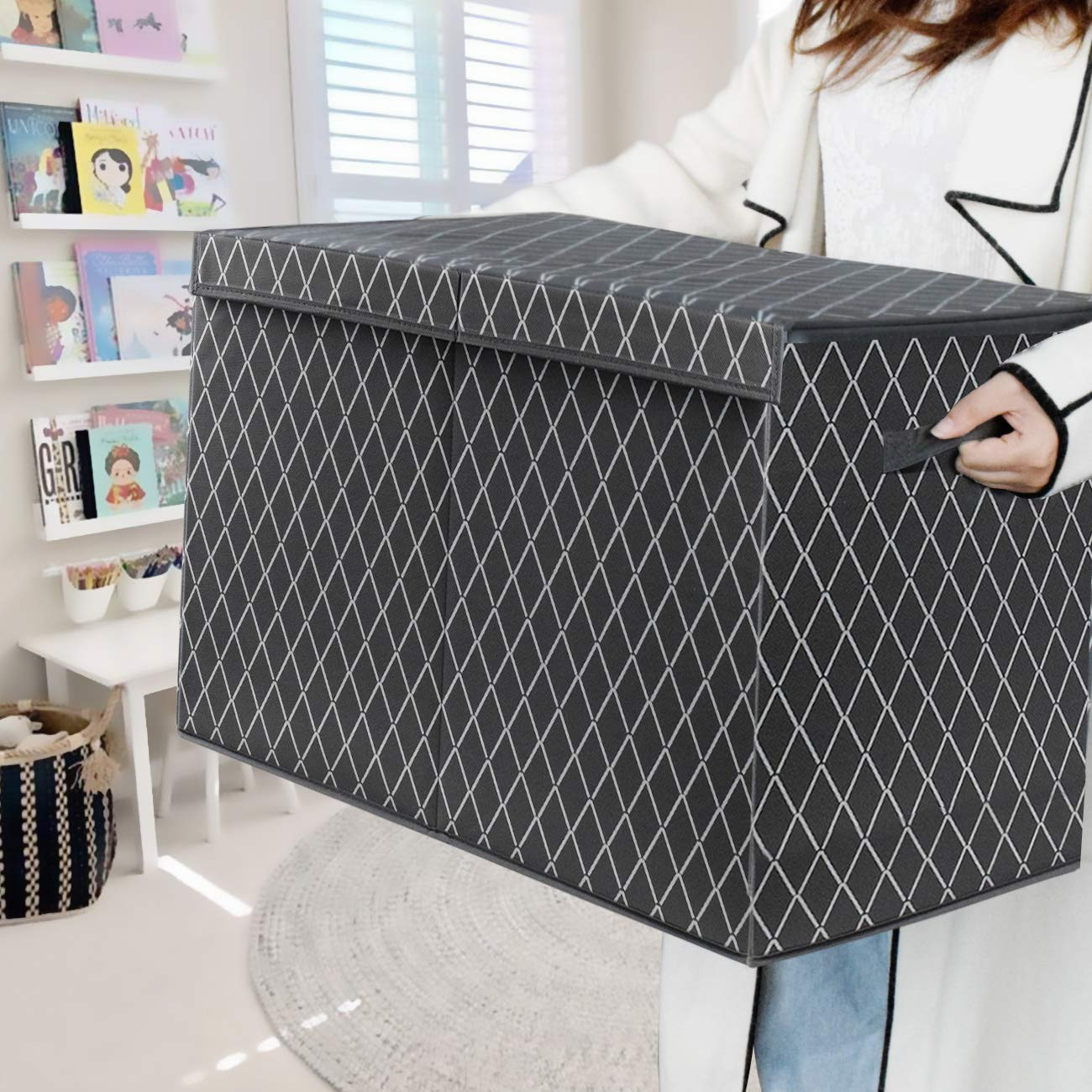 Toy Box Chest with Flip-Top Lid - Foldable Kids Toys Organizers and Storage Bin Basket for Nurser... | Amazon (US)