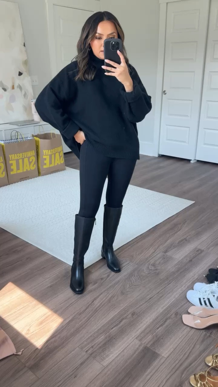 Black oversized sweater size XS TTS Black leggings size small petite TTS Black boots size 5.5 TTS 


#LTKStyleTip #LTKxNSale #LTKShoeCrush