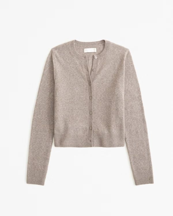 Merino Wool-Blend Slim Crew Cardigan | Abercrombie & Fitch (UK)