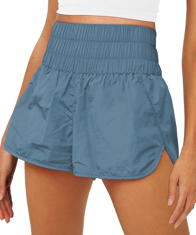 AUTOMET Womens High Waisted Athletic Shorts Elastic Casual Summer Running Shorts Quick Dry Gym Worko | Amazon (US)