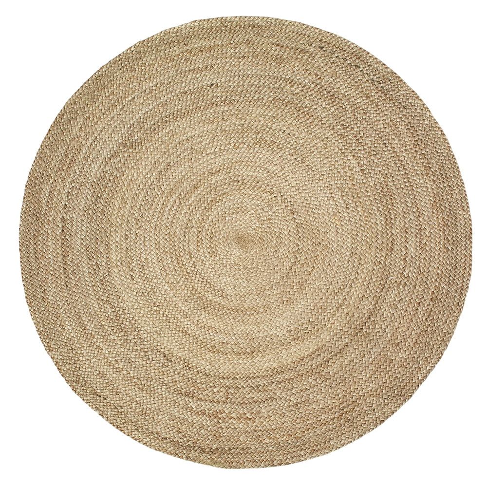 LR Home Natural Jute Braided Indoor Area Rug, Gray, 7 ft. 6 in. Round | Walmart (US)
